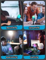 MRSDY V5 RGB USB Gaming Mikrofon – Noise Cancelling, Gain & Mute, PC/Mac/PS5 Uyumlu