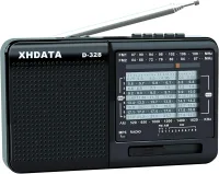 XHDATA D-328 taşınabilir radyo önden görünüm, teleskopik anten açık