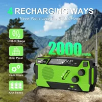 Yesiwtc Güneş Enerjili El Kranklı Acil Durum Radyosu