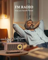 COLSUR Retro Bluetooth Hoparlörlü Vintage FM Radyo