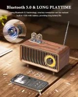 COLSUR Retro Bluetooth Hoparlörlü Vintage FM Radyo