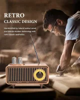 COLSUR Retro Bluetooth Hoparlörlü Vintage FM Radyo