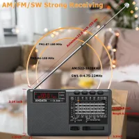 XHDATA D-368 bantları ve 55 cm anteni: FM, AM ve kısa dalga; ölçüler