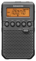 Sangean DT-800 siyah cep radyosu önden görünüm, 45 hafıza tuş takımı