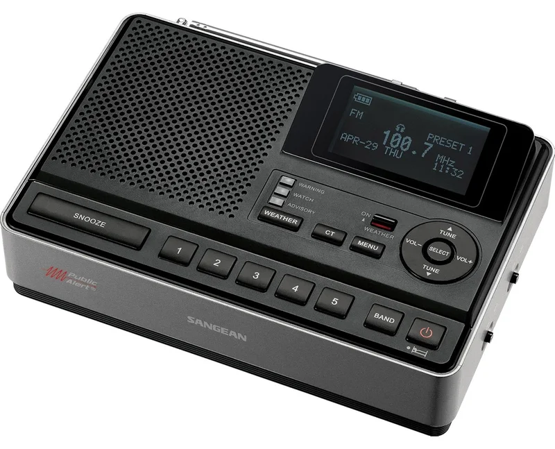 Sangean CL-100 Masaüstü Uyarı Radyosu – AM/FM RDS, SAME Hava Uyarısı, Çalar Saat