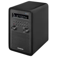 Sangean WR-50 radyo çapraz açıdan, dikey ahşap kabin
