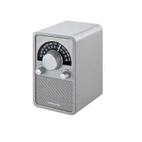Sangean WR-15 gümüş radyo çapraz açıdan
