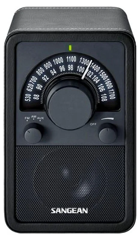 Sangean WR-15 Ahşap Masaüstü Radyo (Siyah) – AM/FM, AUX Girişli