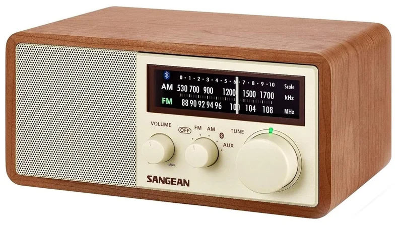 Sangean WR-16 Ahşap Masaüstü Radyo – AM/FM, Bluetooth, NFC, USB Şarj