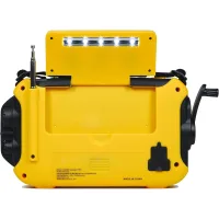 Kaito KA600 sarı radyonun arkasındaki 5 LED okuma lambası açık