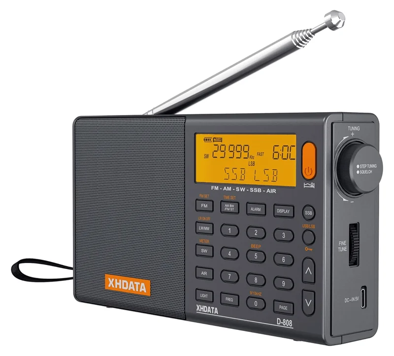 XHDATA D-808 Dünya Radyosu – SSB, Havacılık Bandı, FM/AM/LW/Kısa Dalga