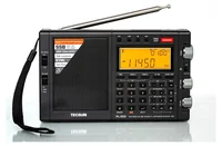 Tecsun PL-990 dünya radyosu ön görünüm, ekranda kısa dalga frekansı