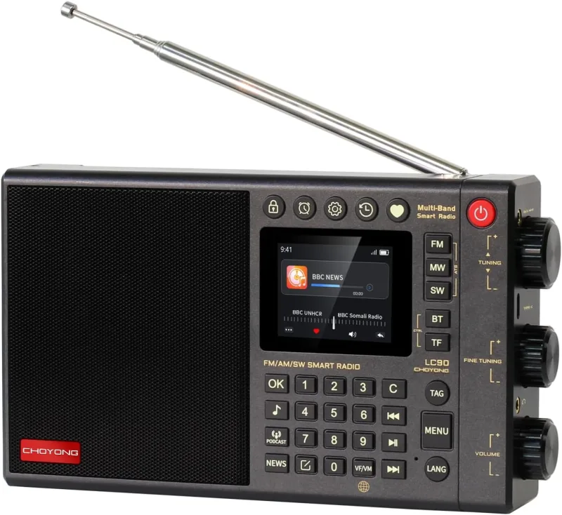 CHOYONG LC90 Akıllı İnternet Radyosu – WiFi/4G, AM/FM/MW/SW/SSB, Bluetooth, TF Kart