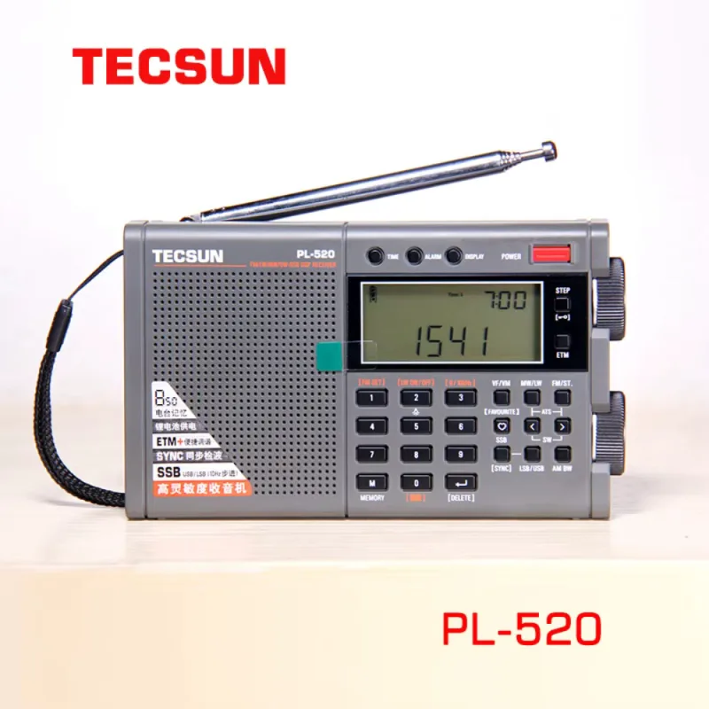 Tecsun PL-520 SSB Cep Radyosu – Senkron Dedektör, ETM+, USB-C Şarjlı