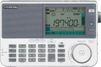 Sangean ATS-909X2 beyaz dünya radyosu önden görünüm, ekran ve tuş takımı