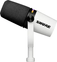 Shure MV7+ Podcast Dynamic Microphone USB-C & XLR Podcast Mikrofonu – OBS Certified Yayıncı Mikrofonu, LED Touch Panel, Auto Level Mode, Digital Pop Filter, Reverb Efektleri – Beyaz