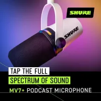 Shure MV7+ Podcast Dynamic Microphone USB-C & XLR Podcast Mikrofonu – OBS Certified Yayıncı Mikrofonu, LED Touch Panel, Auto Level Mode, Digital Pop Filter, Reverb Efektleri – Beyaz