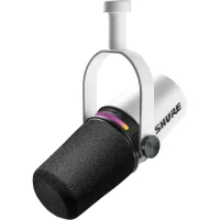 Shure MV7+ Podcast Dynamic Microphone USB-C & XLR Podcast Mikrofonu – OBS Certified Yayıncı Mikrofonu, LED Touch Panel, Auto Level Mode, Digital Pop Filter, Reverb Efektleri – Beyaz
