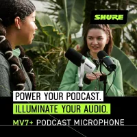 Shure MV7+ Podcast Dynamic Microphone USB-C & XLR Podcast Mikrofonu – OBS Certified Yayıncı Mikrofonu, LED Touch Panel, Auto Level Mode, Digital Pop Filter, Reverb Efektleri – Beyaz