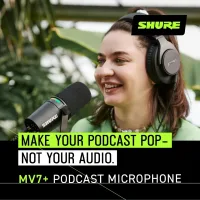 Shure MV7+ Podcast Dynamic Microphone USB-C & XLR Podcast Mikrofonu – OBS Certified Yayıncı Mikrofonu, LED Touch Panel, Auto Level Mode, Digital Pop Filter, Reverb Efektleri – Siyah