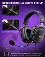 Havit H2002D Gaming Headset 53MM Surround Sound PS4/PS5/PC Mikrofonlu