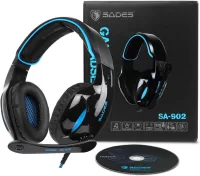 SADES SA902 7.1 USB Gaming Kulaklık Over-Ear Mikrofonlu LED Işıklı