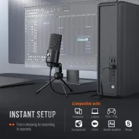 Fifine K669B USB bağlantı ve arka görünüm